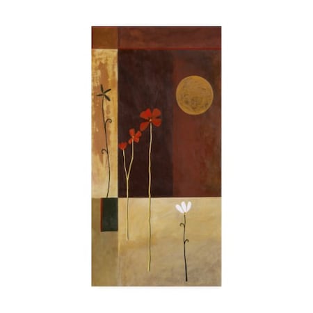 Pablo Esteban 'Flowers With Full Moon' Canvas Art,12x24
